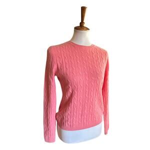 Early 1980s Pink Cashmere Cable Knit Sweater